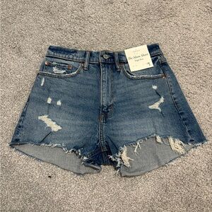 Abercrombie & Fitch Ripped Blue Jean Shorts